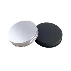 Couvercle à vis en Aluminium argent noir, 10 pièces, couvercle et Closure filetage continu, 38mm 48mm 53mm 58mm 63mm, couvercle métallique