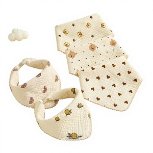 Bavoir carré convertible multi-usage <span class=keywords><strong>pour</strong></span> bébé, 100 % <span class=keywords><strong>coton</strong></span>, 4 couches super absorbantes, tissu doux <span class=keywords><strong>pour</strong></span> le bain et l'alimentation des nouveau-nés - Product Image 1