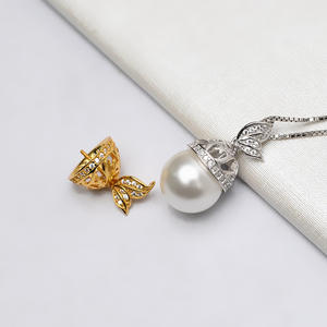 อุปกรณ์ทำเครื่องประดับ DIY ยุโรปและอเมริกา จี้เงินแท้ S925 รูปทรงฮู้ด สำหรับผู้หญิง ไข่มุก 11-13 มม. 763 ชิ้น - Product Image 2