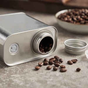 Recipiente Cuadrado de Hojalata con Válvula de Ventilación Unidireccional, Lata Sellada para Almacenamiento de Granos de Café, Cereales Mixtos y Conservación de Polvos, Grado Alimenticio - Product Image 3