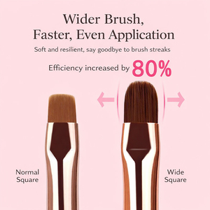 9pcs <b>Tea</b> Color Soft Nylon Bristle Nail Art Brush <b>Set</b> <b>Plastic</b> Handle Oval Liner Fine Line Detail Painting Tool Custom Logo Salon - Product Image 4