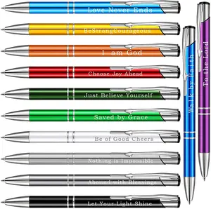 色メタリックペン Suppliers-カラフルな金属ボールペンカスタムロゴ付き中国工場高級金属プロモーションボールペン