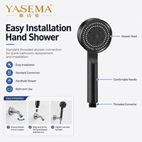 Pommeau de douche à main en ABS noir, en plastique, avec raccord fileté standard, vente en gros d'usine, OEM, ODM