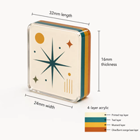 Tuiles de mahjong en acrylique de qualité supérieure à 4 couches, design rétro atomique, 160 pièces, accessoires de jeu de mahjong américain