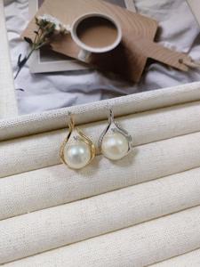 Collar de oro auténtico de 14 quilates clásico al por mayor con perla con diamante cultivado en laboratorio para la fabricación de joyas disponible en oro blanco amarillo - Product Image 6