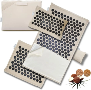2025 ensemble de tapis d'acupression noir en gros d'usine et oreiller, remplissage écologique en fibre de coco de lin pour la relaxation musculaire - Product Image 1
