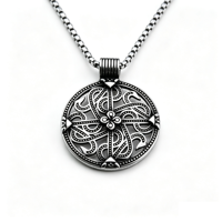 Collier Pendentif Nœud Celtique Viking en Acier Inoxydable pour Hommes, Amulette Mythologie Nordique, Bijoux Punk Hip Hop, Accessoires Gothiques Vintage en Tissu