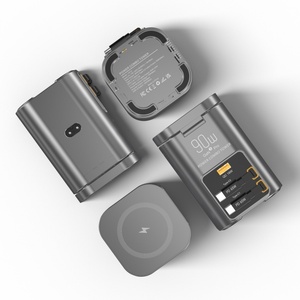 Caricatore da Tavolo 6-in-1 90W Gan con <span class=keywords><strong>Ricarica</strong></span> Wireless per Telefono, Caricatore Wireless Magnetico 15W, 2 Porte Type-C 65W, Cavo Retrattile - Product Image 5