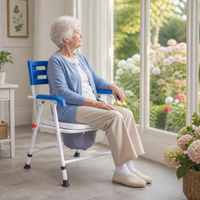 Chaise de toilette réglable en hauteur, pliable, portable, équipement médical pour soins aux patients, antidérapante