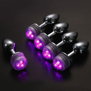 Kit di Plug Anali per Principianti, Misure Piccole e Grandi, Plug Anale Impermeabile con Luce LED e Telecomando, Dilatatore Anale, <span class=keywords><strong>Buttplug</strong></span> LED - Product Image 1