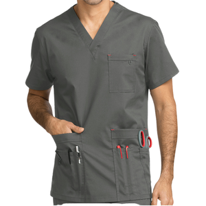 Best Design Perfect Fit <b>Doctor</b> Medical Nursing Scrubs Unisex V-Neck Short Sleeves Comfortable Twill Soft Spandex Scrub <b>Sets</b> - Product Image 1