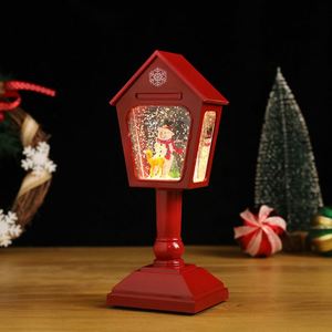 New Christmas Retro <b>Mailbox</b> Shape Battery Powered LED Table Lamp Santa Claus Light up Glowing Music Desktop Ornament Decoration - Product Image 3