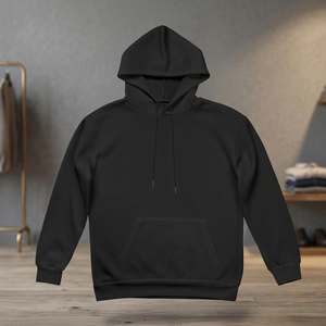 Sweat-shirt à capuche décontracté en tricot respirant 100 % polyester, 260 g, avec épaules tombantes et poches, personnalisable avec logo par transfert thermique - Product Image 3