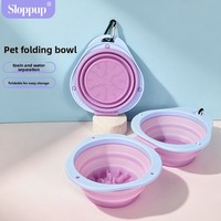 Bol pliable en caoutchouc thermoplastique pour animaux de compagnie, pliable, portable, pour l'alimentation en voyage des chiens et des chats, utilisation en extérieur