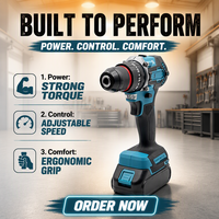 Perceuse sans fil multifonctionnelle transfrontalière à batterie lithium-ion 21V 80N.m avec contrôle de vitesse progressif et tournevis réversible