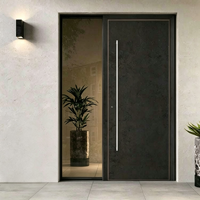 Porte d'entrée extérieure de villa en fer forgé et verre, design moderne personnalisé GAAS, étanche, insonorisée, antivol, sécurisée