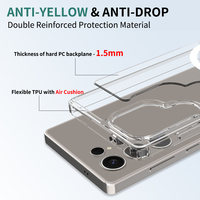 Funda Magnética de Calidad para Samsung S25 S26 Ultra con Cubierta Trasera Antiarañazos y Antiamarilleo, Transparente, para Teléfono Móvil con Bolsas de Aire Integradas