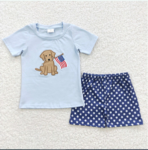 ชุดกางเกงขาสั้นฤดูร้อนสำหรับเด็กชายพี่น้องในวันที่ 4 กรกฎาคม - Product Image 3
