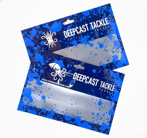 Sacs d'emballage personnalisés en plastique souple laminé avec fermeture éclair pour hameçons de pêche, leurres et appâts - Product Image 1