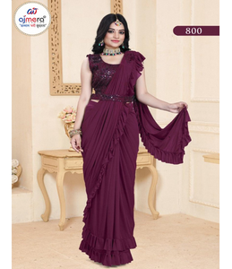 Collection de saris prêts-à-porter à la mode pour la vente en gros – Motifs tendance pour les fêtes, protection solaire, séchage rapide, tout-en-un - Product Image 5