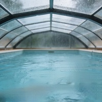 Modernes Schwimmbad-Glashaus Wintergarten Mobiler Abnehmbarer Sonnenraum mit Hoher Lichtdurchlässigkeit