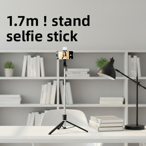 Perche à selfie universelle portable à longueur extensible avec support intégré pour diffusion en direct et <span class=keywords><strong>trépied</strong></span> professionnel pour smartphones - Product Image 2
