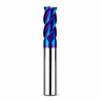Fraise à queue en carbure bleu massif pour machine CNC, outils à main pour le métal HRC45 55 60 70, fraises à face carrée