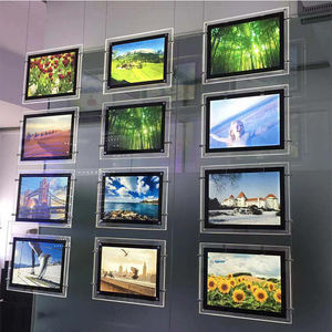 <span class=keywords><strong>Affiche</strong></span> <span class=keywords><strong>publicitaire</strong></span> recto verso format A3 Panneau magnétique en acrylique <span class=keywords><strong>Agence</strong></span> immobilière Boîte lumineuse de vitrine à LED - Product Image 1