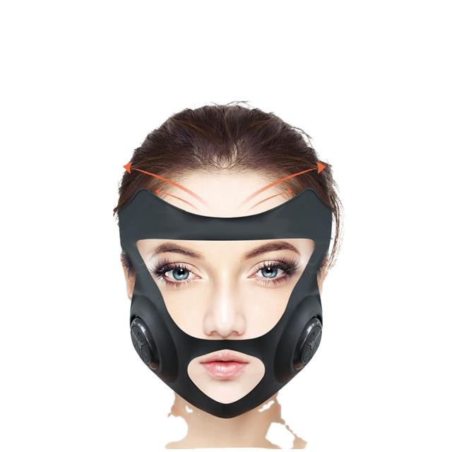 V-shaped Facial Muscle Exercise Mask Built-In Battery Wireless Remote Control Vibration Massage for Face Lifting Firming