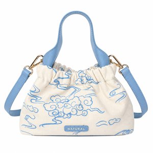 Bolsa de Mano de Lona de Alta Calidad con Diseño de Rayas y Cierre Magnético, Diseño Único para Compras y Desplazamientos en Verano - Product Image 1