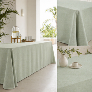 Faux Linen <b>Tablecloth</b> Bulk Wholesale Custom Size Color Hotel Banquet Wedding Event Catering Supply - Product Image 1