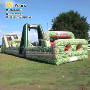 Parcours d'obstacles gonflable géant en PVC certifié CE pour événements extérieurs, location et écoles – Défi extrême - Product Image 1