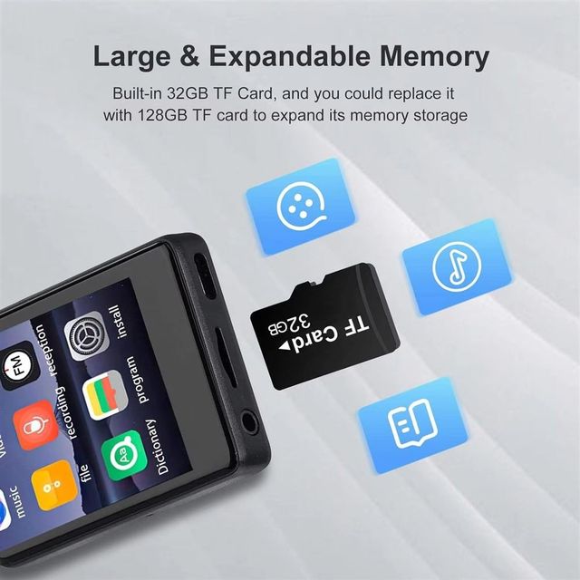 Portable 6-Inch Full Touch Screen Bt Mp3 4 Player E-Book Fm Radio Speaker Video Playback Recording Hifi Audio