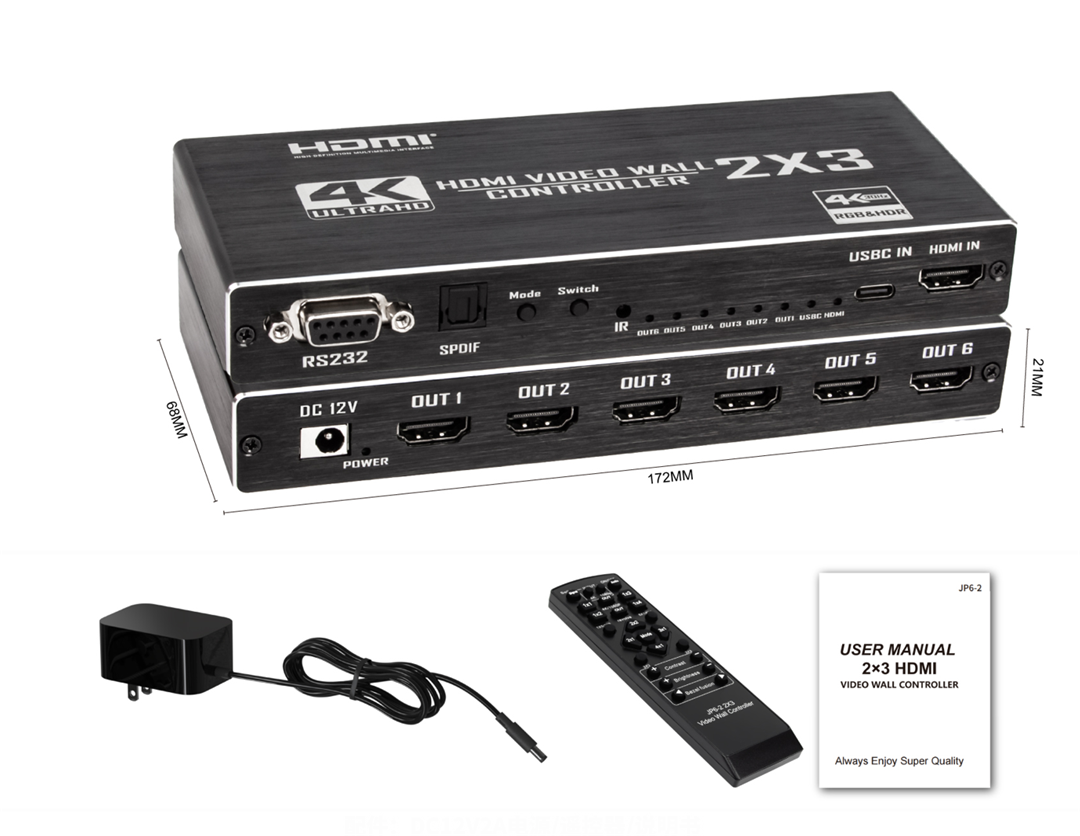 Controller Video Wall 4K 3x3 1 Ingresso HDMI 9 Uscite Processore Immagine