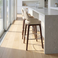 Tabourets de bar en bois massif, tabourets hauts pour îlot, usage domestique, style italien moderne minimaliste avec dossier et accoudoirs