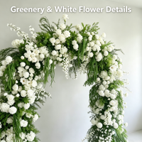 Ensemble d'arches florales pastorales style Monet, fleurs artificielles en soie pour décoration de toile de fond de photographie de mariages et événements en extérieur