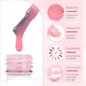 <span class=keywords><strong>Base</strong></span> Gel Caoutchouc Couleurs pour Renforcement des Ongles, <span class=keywords><strong>Vernis</strong></span> à Ongles UV LED Soak Off pour Construction d'Ongles, Utilisation en Salon, Manucure DIY à Domicile, Marque Privée - Product Image 3
