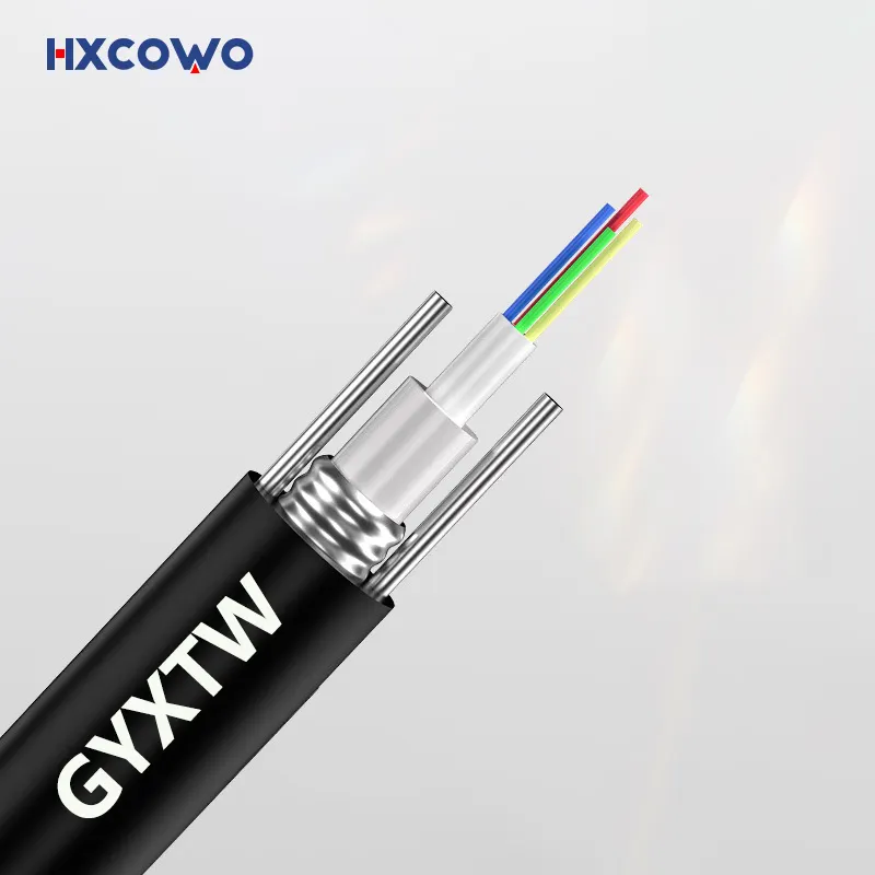 HXCOWO 1 2 4 6 8 12 16 24 çekirdek hava GYXTW saplama kablo açık 1km fiyat G652D tek modlu zırhlı Fiber optik kablo