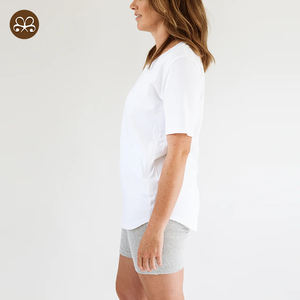 100% coton ourlet incurvé <span class=keywords><strong>allaitement</strong></span> maternité <span class=keywords><strong>t</strong></span>-<span class=keywords><strong>shirt</strong></span> avec deux cô<span class=keywords><strong>t</strong></span>és fermetures <span class=keywords><strong>éclair</strong></span> invisibles - Product Image 2