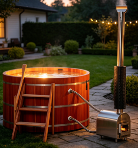 HELIUS Fabricante profesional de estufas portátiles de leña de cedro rojo para spa, calentador de leña para piscinas y jacuzzis de exterior. - Product Image 2