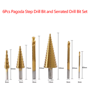 6pcs Set Mata Bor Berlapis Titanium untuk Pertukangan Kayu, Pembesar Lubang, dan Pembuat Alur dengan Kotak Penyimpanan Plastik - Product Image 5