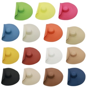 Wholesale Large Brim Floppy Straw <b>Hat</b> <b>Summer</b> Oversize Colorful Beach Sun <b>Hats</b> Foldable Roll up Beach Straw <b>Hat</b> for <b>Summer</b> Travel - Product Image 6