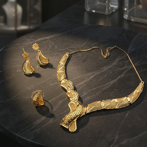 Collares de Moda al por Mayor, Chapados en Oro de 14K, 18K y 24K, Estilo Dubái, Juego de Joyería Turca, Diseño Turco, Juego de Joyería Tradicional - Product Image 1