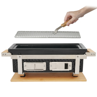 Barbecue au charbon de bois en céramique classique Auplex Habichi, carré, multifonction, sans fumée, pour Yakitori, idéal pour les fêtes et la cuisine de table