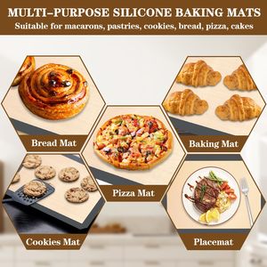 Tapis de cuisson en silicone renforcé de fibre de verre antiadhésif, qualité alimentaire, résistant à la chaleur, pour four, biscuits, pain, pâtisserie - Product Image 3