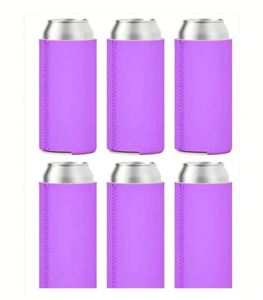 Manchons isothermes pliables en mousse couleur unie vierges pour canettes de bière, sublimation en gros, pour canettes et bouteilles de soda - Product Image 3