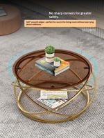 Table basse en métal de style nordique simple pour petits espaces, plateau en verre trempé couleur thé, meubles de luxe design