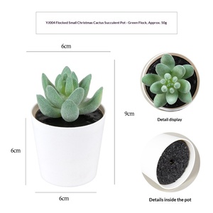 <span class=keywords><strong>Mini</strong></span> Piante Artificiali in Vaso Ecologiche da 9cm, Decorazione da Scrivania in PVC, Regalo, Simulazione di Piante Grasse - Product Image 2