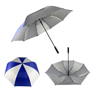 34-Inch Blue and White Air Vented Golf <strong>Umbrella</strong> Extra <strong>Large</strong> Double Layers <strong>Windproof</strong> for Sun Rain Many Colors to Choose From - Product Image 1