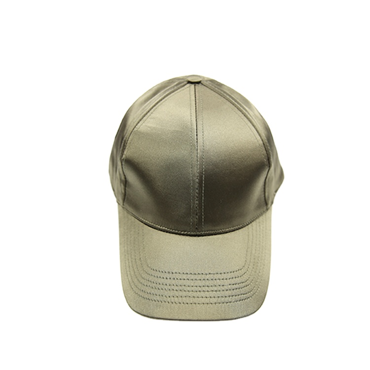 Однотонные мягкие 6 панельных атласных женских бейсболок для весны и лета